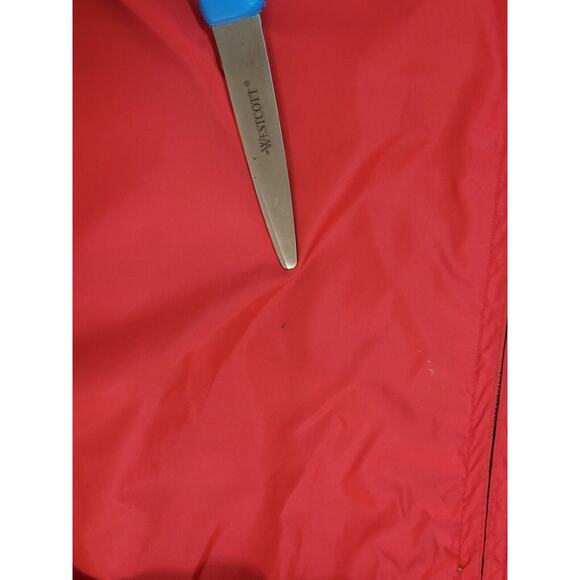 VTG 80s Woolrich Womens Teton Rain Jacket L Red Full Zip Hooded Lightweight EUC - Picture 10 of 12